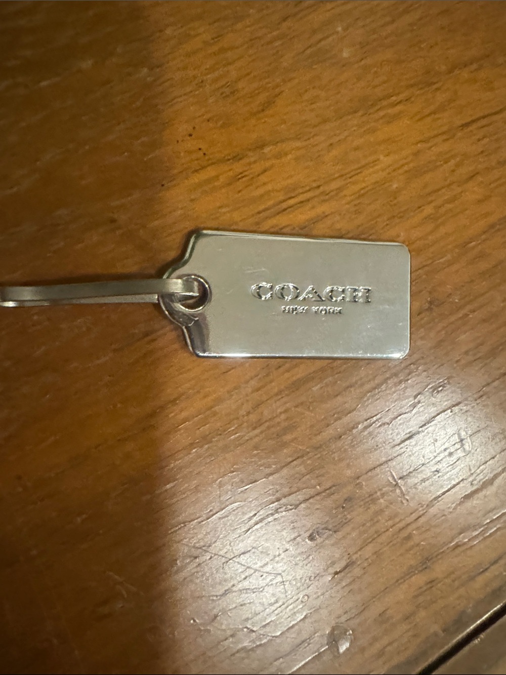 Coach Silver-tone Metal Tag Keyring